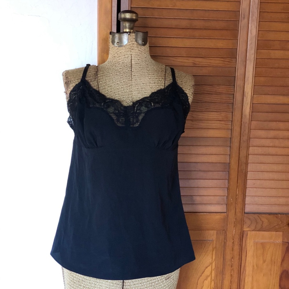 Rodarte | Black Chiffon & Lace Camisole | M